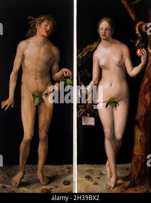 Adam End Eve par Albrecht Dürer Banque D'Images