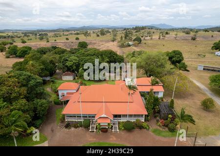 MacKay, Queensland, Australie - octobre 2021 : construction d'une ferme classée au patrimoine historique par une famille agricole pionnière en 1915, Greenmount Hom Banque D'Images