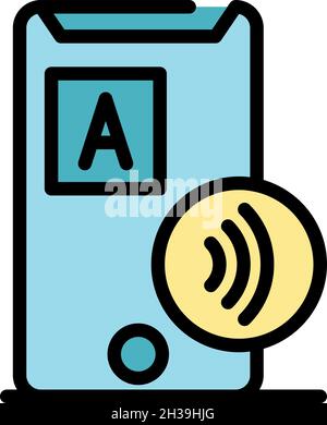 Icône smartphone et wifi.Contour smartphone et wifi signe vecteur icône couleur isolé plat Illustration de Vecteur