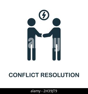 Icône de résolution des conflits.Élément simple monochrome de la collection leadership.Icône Creative Conflict Resolution pour la conception Web, les modèles Illustration de Vecteur