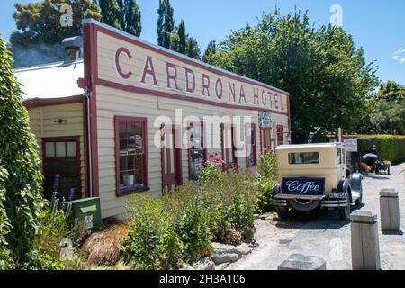 Face de l'hôtel Cardrona, cetral Otago, Nouvelle-Zélande Banque D'Images