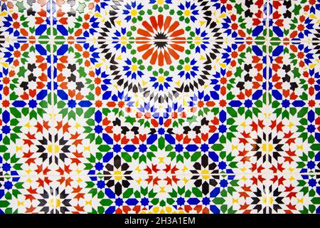 Texture de carreaux de céramique anciens dans le style oriental. Banque D'Images