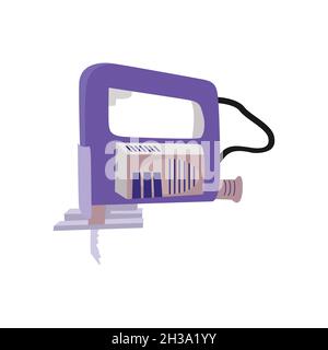 Icône de scie sauteuse conception plate icône en violet illustration vectorielle Illustration de Vecteur