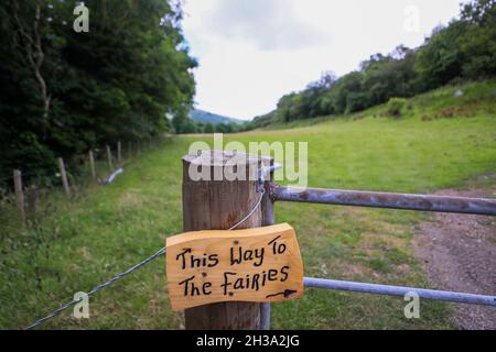 Les sentiers de randonnée de Ronan Way dans le Glen's of Antrim sur la côte d'Antrim à côté de Cushman, en Irlande du Nord. Banque D'Images