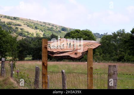 Les sentiers de randonnée de Ronan Way dans le Glen's of Antrim sur la côte d'Antrim à côté de Cushman, en Irlande du Nord. Banque D'Images