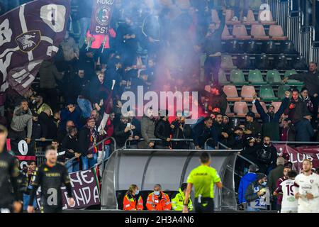 Stade Pier Luigi Penzo, Venise, Italie, 26 octobre 2021,Supporters US Salernitana 1919 pendant Venezia FC vs US Salernitana - Italie football série Banque D'Images