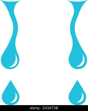 Gouttes d'eau goutte à goutte.Gouttes de pluie, écoulement de liquide ou déchirures de dessins animés. Illustration de Vecteur