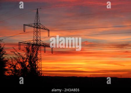 Coucher de soleil coloré en automne Banque D'Images