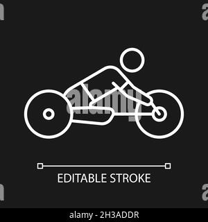 Icône linéaire blanche de vélo de route pour thème sombre Illustration de Vecteur