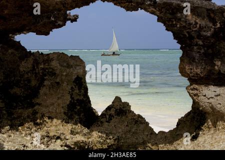 TANZANIE.ARCHIPEL DE ZANZIBAR.MATEMWE RETRAITES BUNGALOWS Banque D'Images