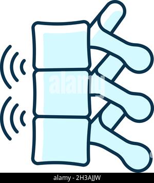 Icône de couleur RVB spondylarthrite ankylosante Illustration de Vecteur