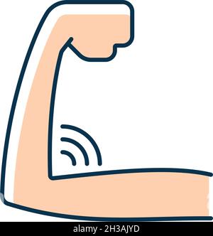 Icône de couleur RVB de force musculaire insuffisante Illustration de Vecteur