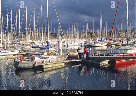 FRANCE.MANCHE (50) LE PORT DE PLAISANCE Banque D'Images