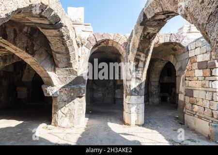 Chambres voûtées de l'ancienne Agora à Izmir, Turquie. Banque D'Images