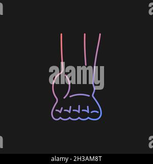 Icône vecteur de gradient d'inflammation de la cheville pour thème sombre Illustration de Vecteur