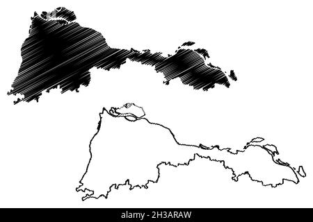 District de Patna (État de Bihar, division, République de l'Inde) carte illustration vectorielle, scribble esquisse carte de Patna Illustration de Vecteur