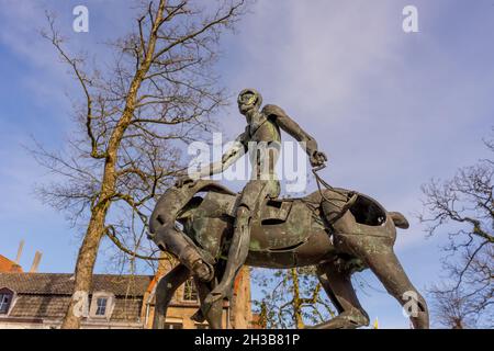 Bruges, Belgique - 17 février 2018 : les quatre cavaliers de l'Apo Banque D'Images