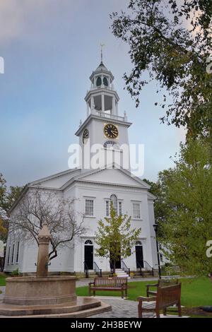 Manchester-by-the-Sea, Massachusetts, États-Unis.Première église paroissiale de Manchester-by-the-Sea, la structure a été construite en 1809. Banque D'Images