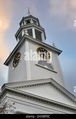 Manchester-by-the-Sea, Massachusetts, États-Unis.Première église paroissiale de Manchester-by-the-Sea, la structure a été construite en 1809. Banque D'Images