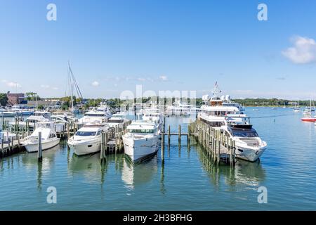 Port de Sag Harbor et bateaux Banque D'Images