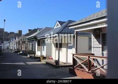 Beach Bungalows, Breeney court, Seaside, Rockaway Park, Queens,New York Banque D'Images