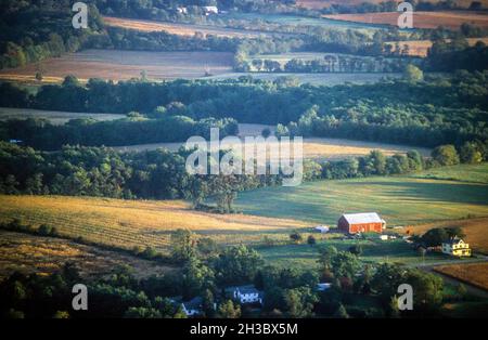 Fermes et paysage dans le comté de Frederick Maryland Banque D'Images