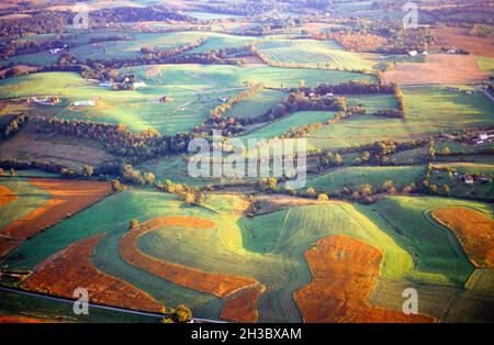 Fermes et paysage dans le comté de Frederick Maryland Banque D'Images