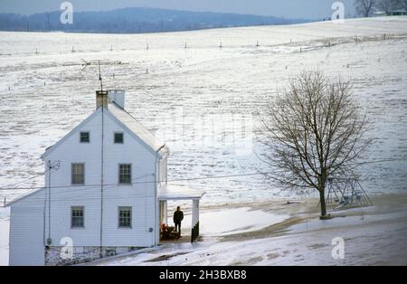 Fermes et paysage dans le comté de Frederick Maryland Banque D'Images