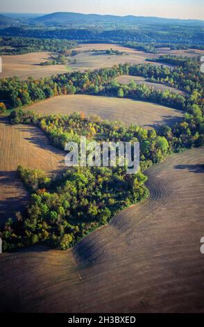 Fermes et paysage dans le comté de Frederick Maryland Banque D'Images