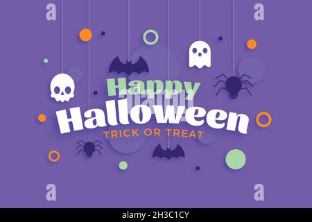 illustration vectorielle du concept de papier peint happy halloween Illustration de Vecteur