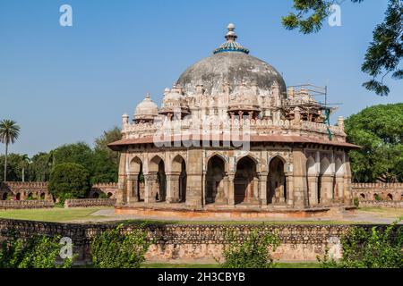 Tombeau ISA Khan Niyazi dans le complexe de la tombe d'Humayun à Delhi, en Inde. Banque D'Images