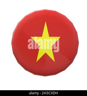 Capuchon de bouton de badge de drapeau Vietnam Illustration de Vecteur