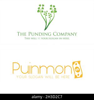 Entreprise financière moderne feuille plante argent logo conception Illustration de Vecteur