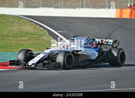 Sergueï Sirotkin-Williams dans l'entraînement pré-saison du circuit Barcelone Catalunya, 2018, Espagne Banque D'Images