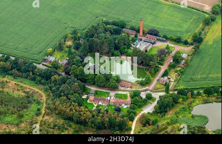 Image aérienne de la station de pompage de Papplewick, dans le Nottinghamshire, Angleterre, Royaume-Uni Banque D'Images