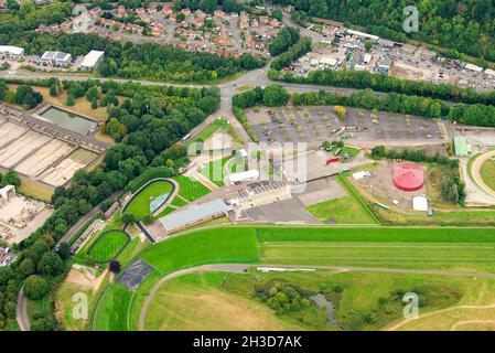 Image aérienne du cowlick Racecourse ad Sneinton à Nottingham, Notinghamshire Angleterre Royaume-Uni Banque D'Images