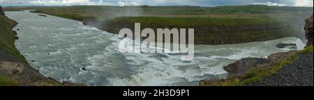 Cascade Gullfoss sur l'Islande, l'Europe Banque D'Images