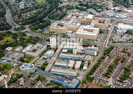 Image aérienne du QMC et University Park Campus à Nottingham, dans le Nottinghamshire, Angleterre, Royaume-Uni Banque D'Images