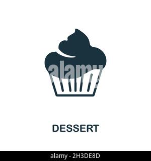 Icône dessert.Affiche monochrome de la collection du restaurant.Illustration de l'icône Creative Dessert pour la conception Web, les infographies et bien plus encore Illustration de Vecteur