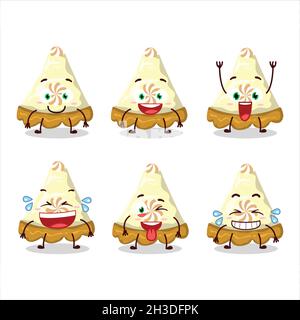 Personnage de dessin animé d'une tranche de tarte à la meringue au citron avec expression de sourire.Illustration vectorielle Illustration de Vecteur