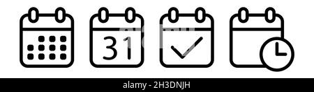 Ensemble d'icônes de calendrier conception simple Illustration de Vecteur