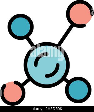Icône des cellules nucléaires.Contour des cellules nucléaires vecteur icône couleur plat isolé Illustration de Vecteur