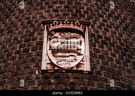 Milan, Italie; 23 mars 2011: Détails de l'architecture du château de Sforzesco. Banque D'Images