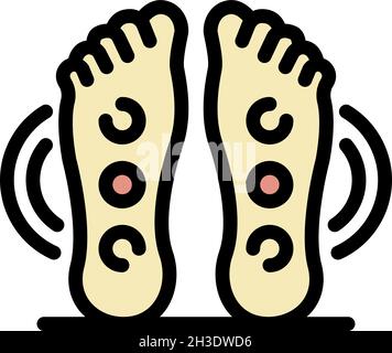 Points sur l'icône pieds.Les points du contour de l'icône du vecteur pieds sont isolés à plat Illustration de Vecteur