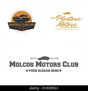 Automobile club voitures classique emblème icône logo design Illustration de Vecteur