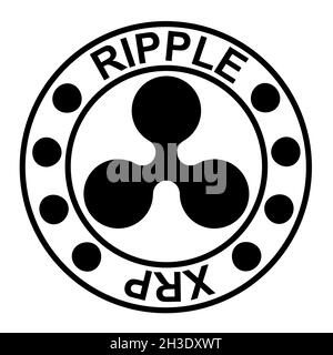 Pièce de crypto-monnaie XRP jeton Ripple pour illustration d'actions boursières Illustration de Vecteur