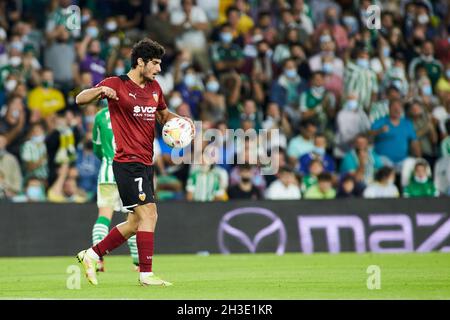 Séville, Espagne, 27 octobre 2021, Gonzalo Guedes de Valence pendant le championnat d'Espagne la Liga match de football entre Real Betis et Valencia CF le 27 octobre 2021 au stade Benito Villamarin à Séville, Espagne - photo: Joaquin Corchero/DPPI/LiveMedia Banque D'Images