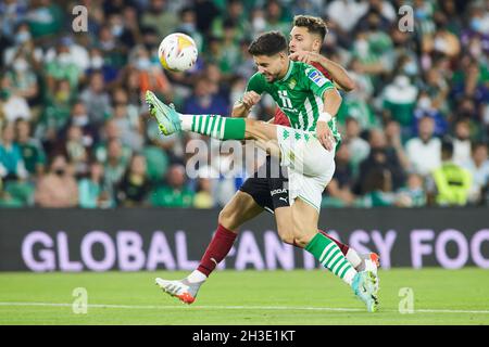 Sevilla, Espagne, 27 octobre 2021, Alex Moreno de Real Betis lors du championnat d'Espagne la Liga match de football entre Real Betis et Valencia CF le 27 octobre 2021 au stade Benito Villamarin à Séville, Espagne - photo: Joaquin Corchero/DPPI/LiveMedia Banque D'Images