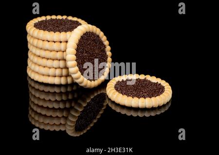 biscuits aux pépites de chocolat sur le miroir Banque D'Images