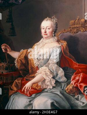 L'IMPÉRATRICE MARIA THERESA (1717-1780), chef des dominons des Habsbourg, dans un portrait de Martin van Meytens en 1759. Banque D'Images